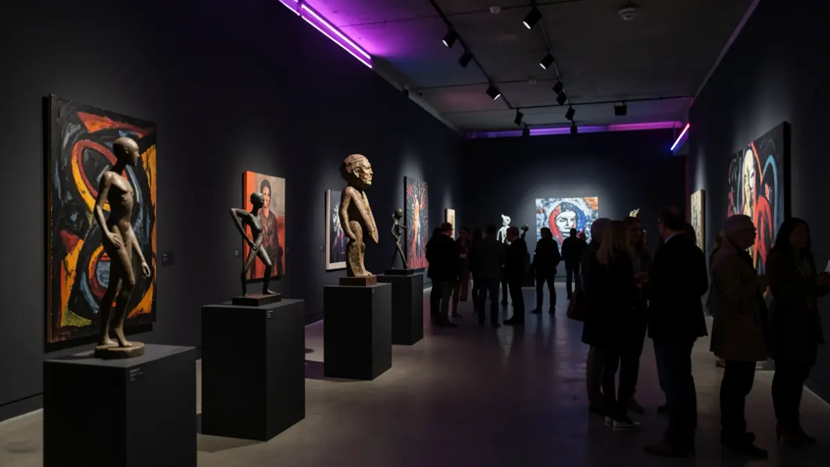 Generic image of a contemporary art gallery in Madrid with visual installations.