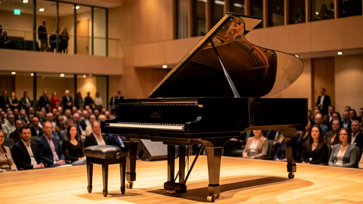 Generic image of a piano on a cultural stage.