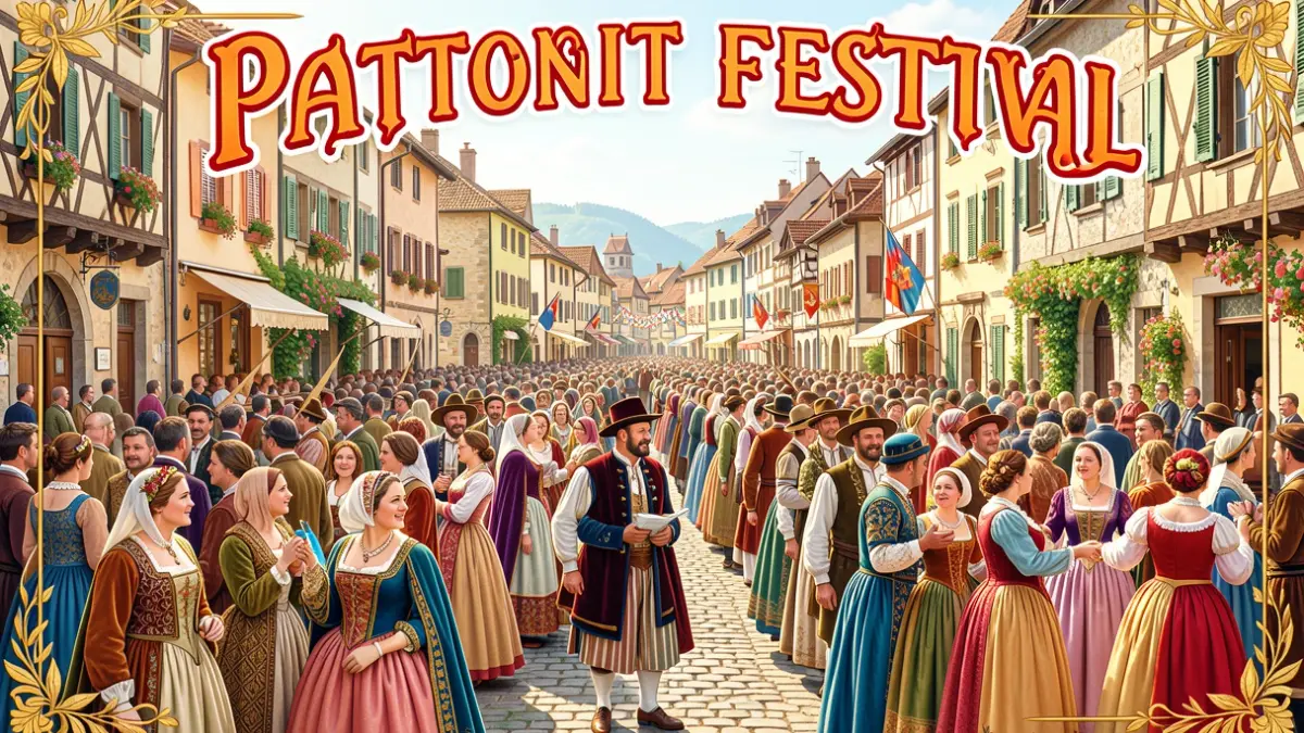 Poster design for Pinto's Patron Saint Festival, featuring traditional and festive elements.