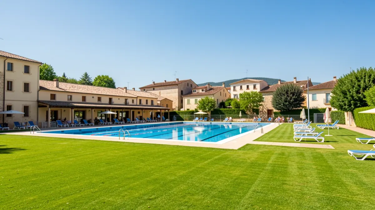 Generic image of municipal summer swimming pools.