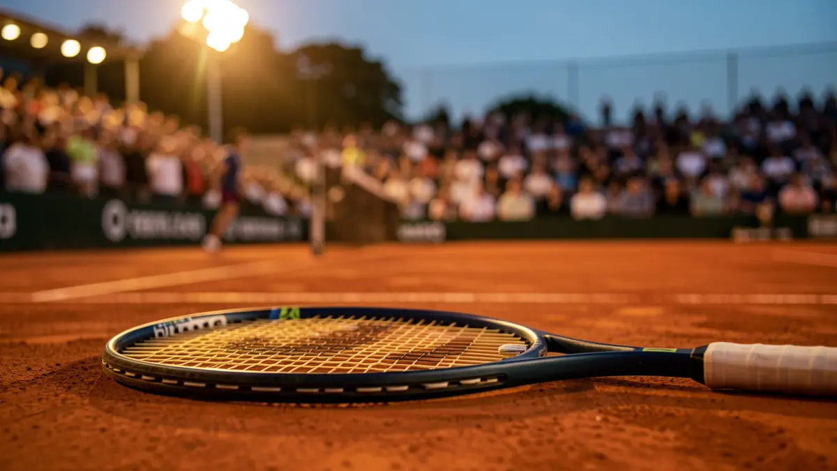 Imagen genérica de una pista de tenis al atardecer.