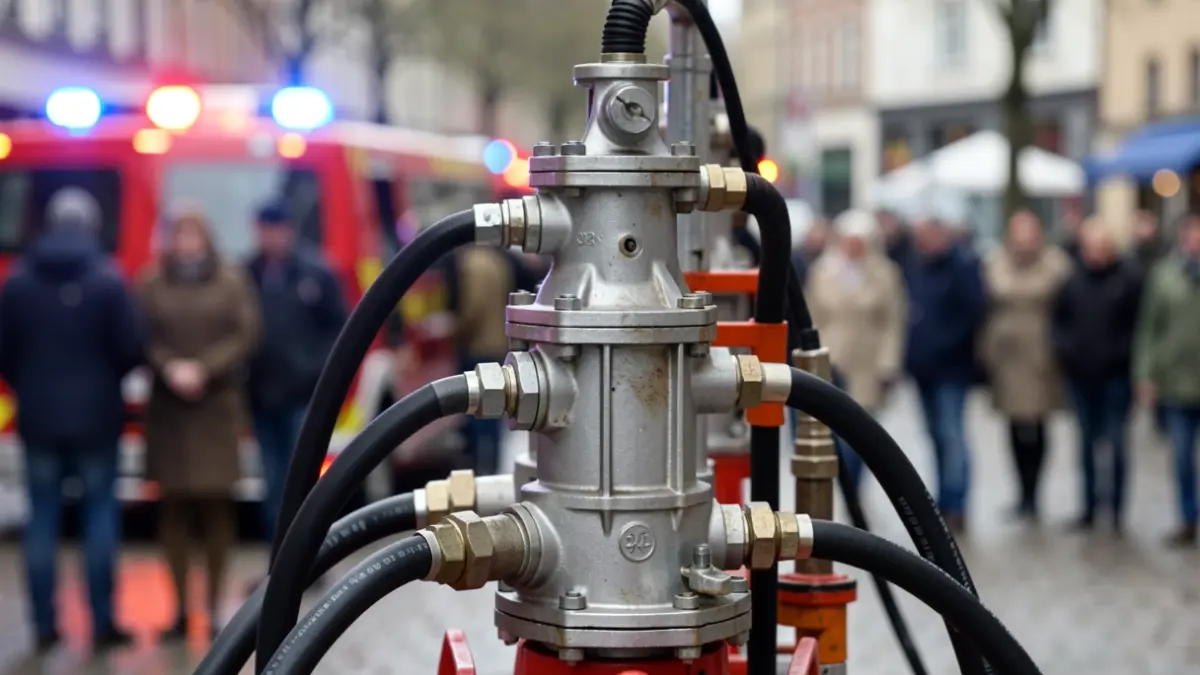 Image of a water pump and emergency equipment for Civil Protection.