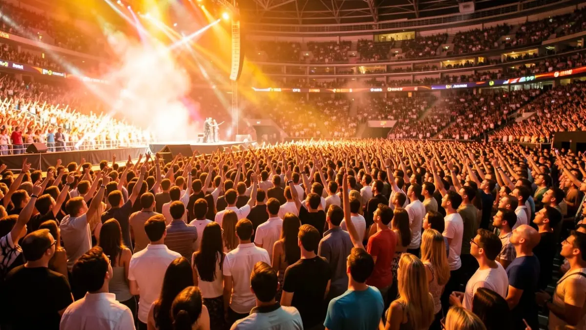 Generic image of a massive concert in Madrid.
