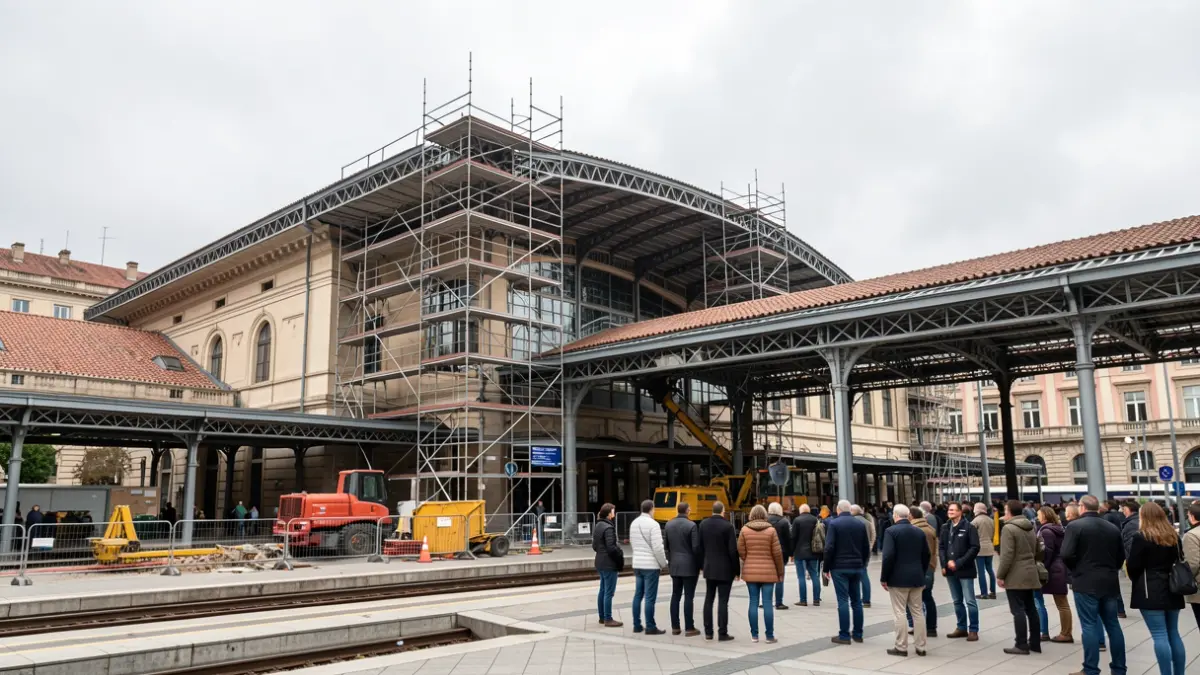 Generic image of a train station in Madrid undergoing renovation works.