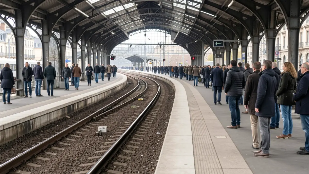 Imagen genérica de una estación de tren con vías vacías.