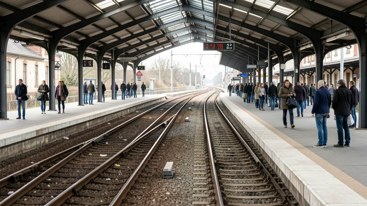 Generic image of an empty Cercanías platform with tracks.