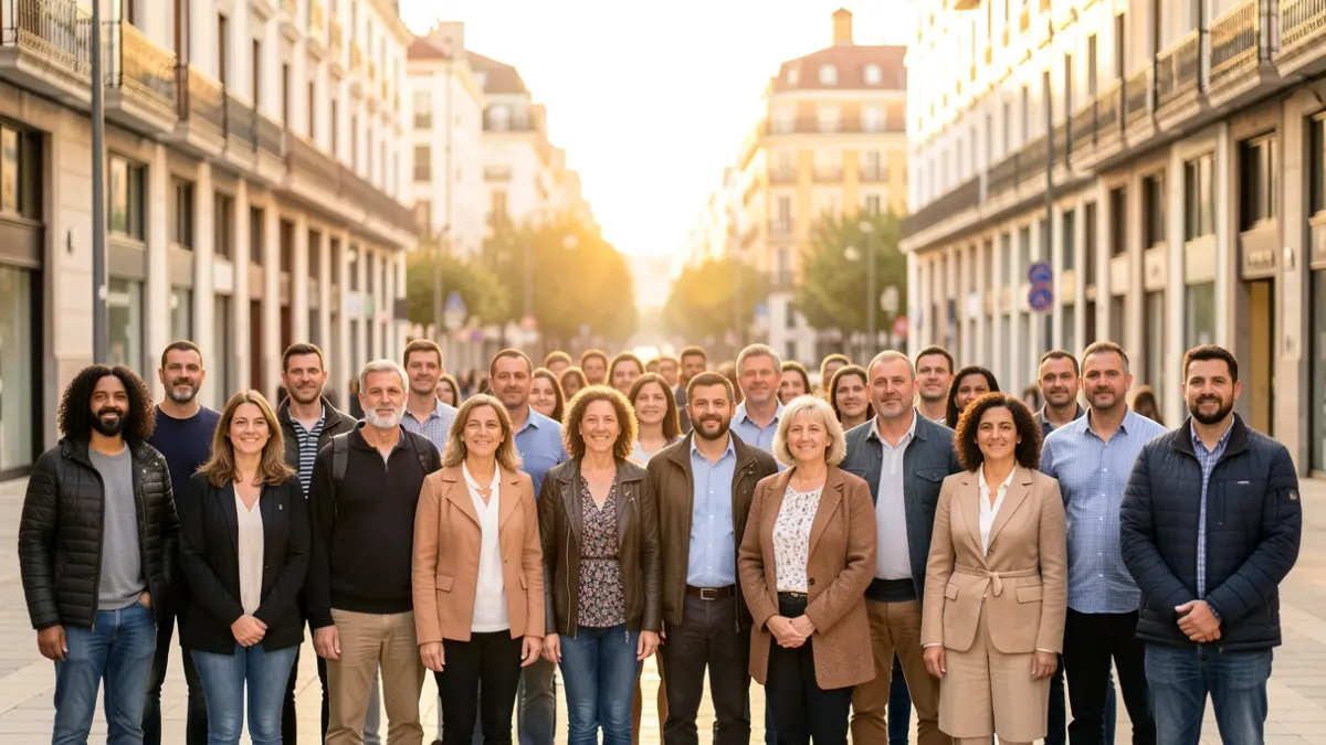 Imagen genérica de un grupo diverso de personas representando el cambio en Madrid.