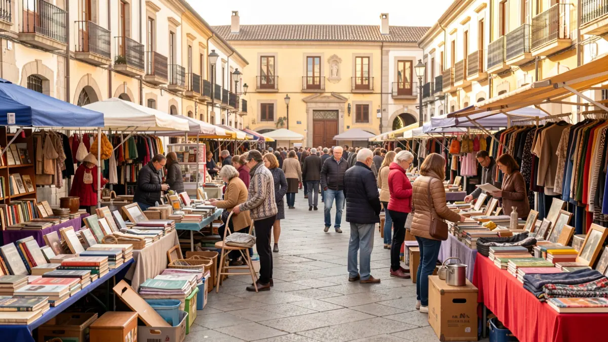 Imagen genérica de un mercadillo de segunda mano en una plaza de la Comunidad de Madrid.