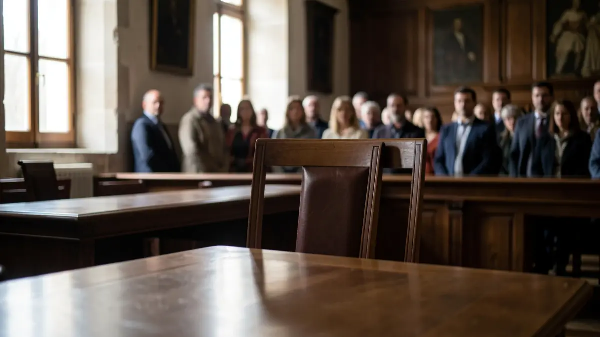 Generic image of an empty chair in a municipal council chamber.
