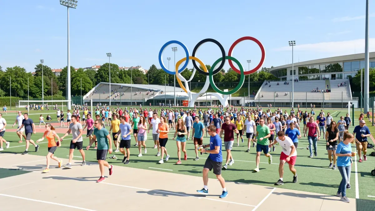 Generic image of people participating in outdoor sports activities in a city.