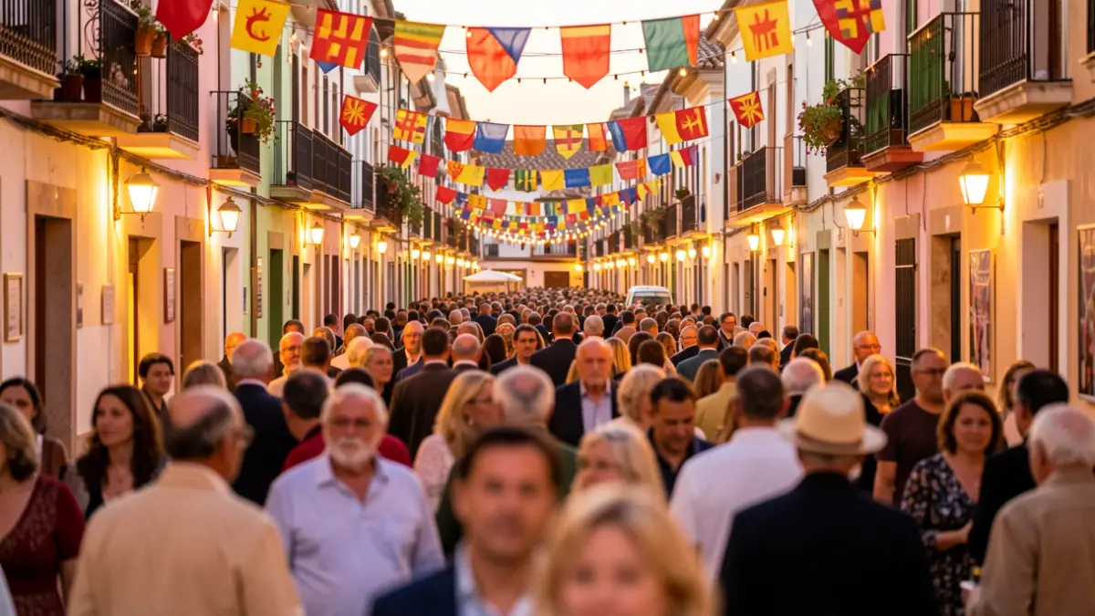 Imagen genérica de una fiesta popular en una ciudad española con ambiente festivo.