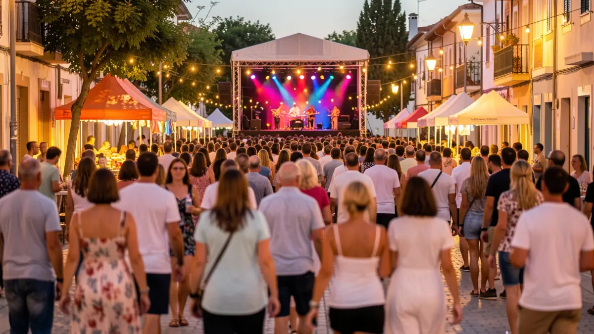 Imagen genérica de las fiestas de Tres Cantos con ambiente festivo y público.