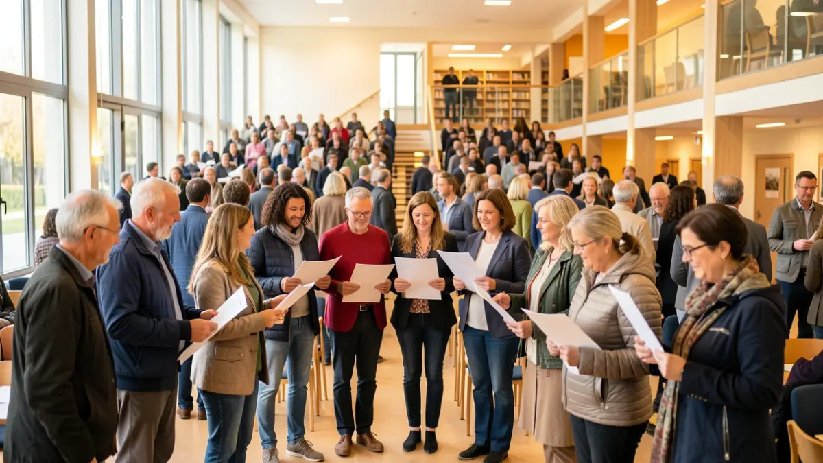 Generic image of people receiving diplomas at an awards ceremony.