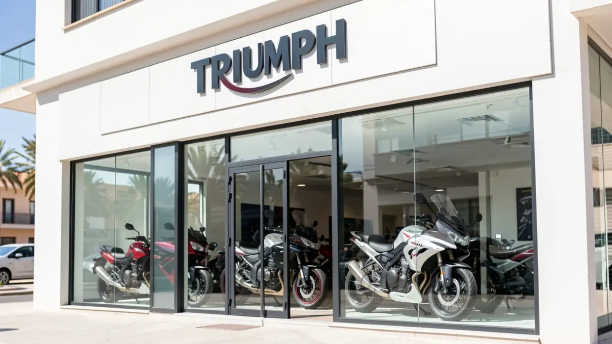 Fachada del nuevo concesionario de Triumph en Alcobendas.