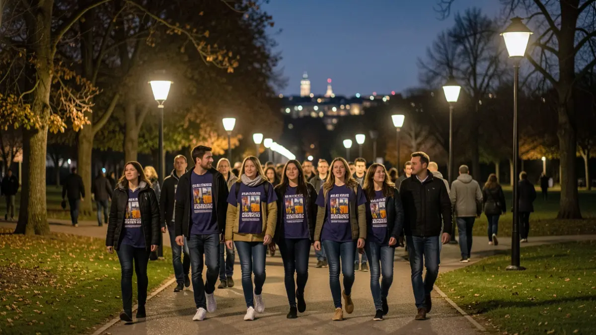Generic image of a solidarity night walk.