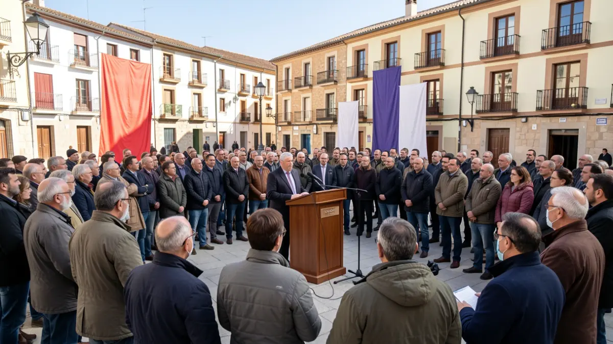 Generic image of a political rally in a public square.