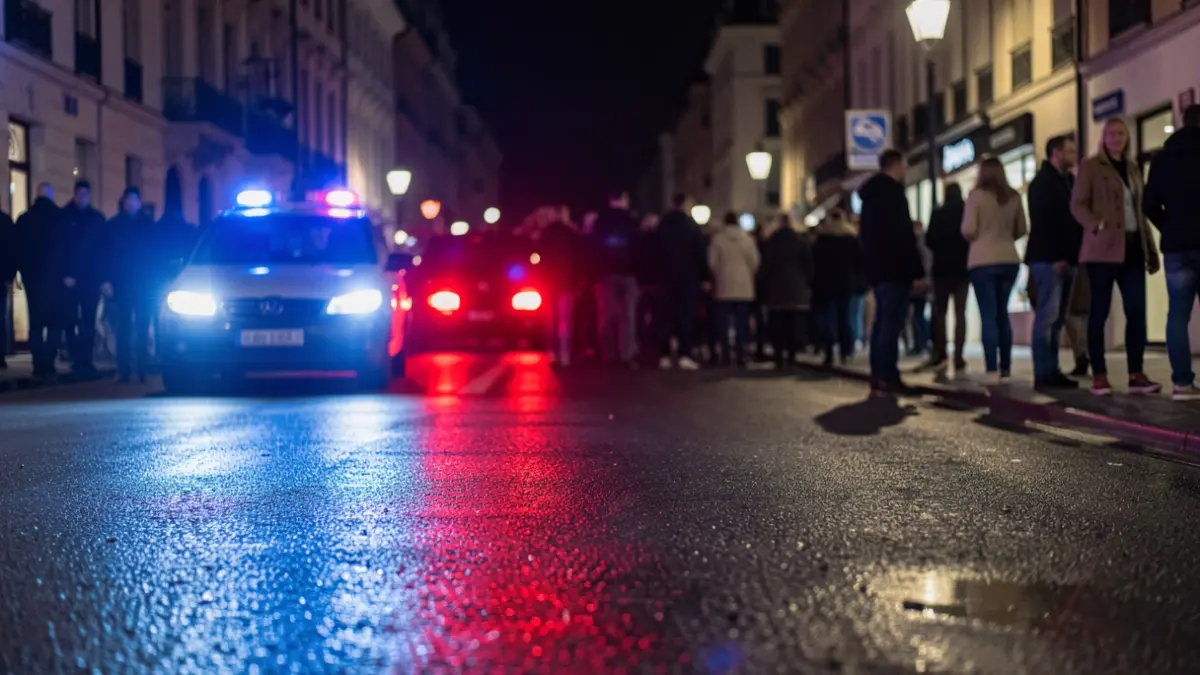 Imagen genérica de luces de emergencia en el asfalto.