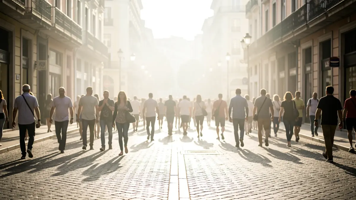 Generic image of an urban street under intense sun during a heatwave.