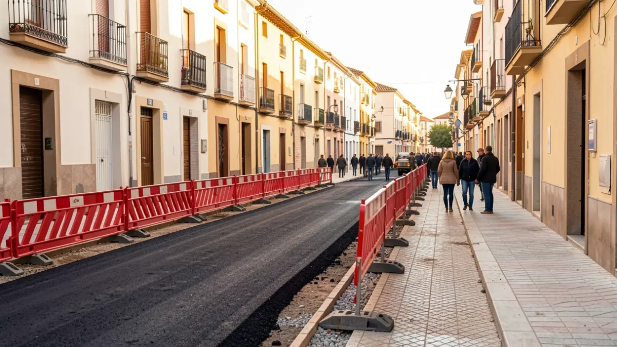 Generic image of street renovation works in a Spanish town.