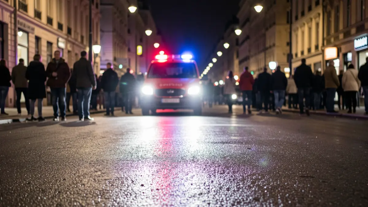 Generic image of emergency lights in an urban setting.