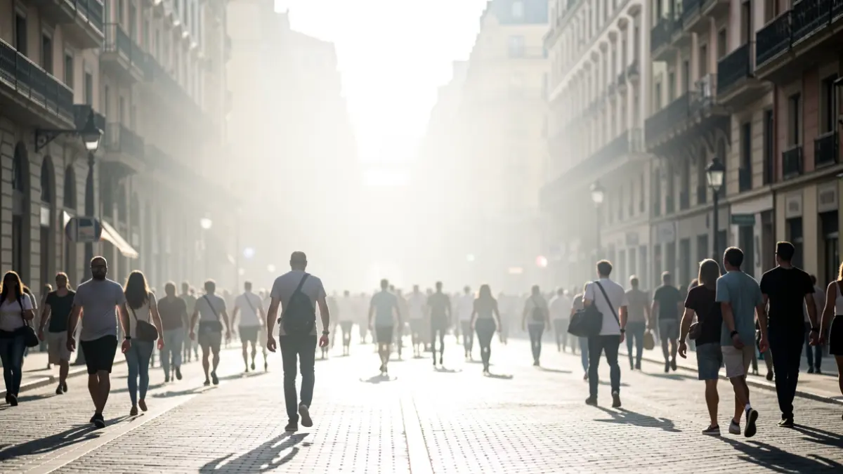 Imagen genérica de una calle urbana bajo un sol intenso y calor extremo.