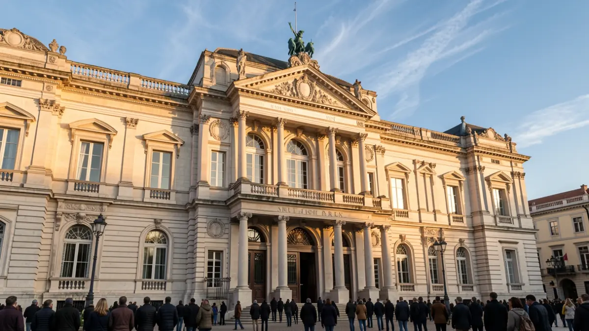 Facade of the Aranjuez Town Hall in the afternoon light.