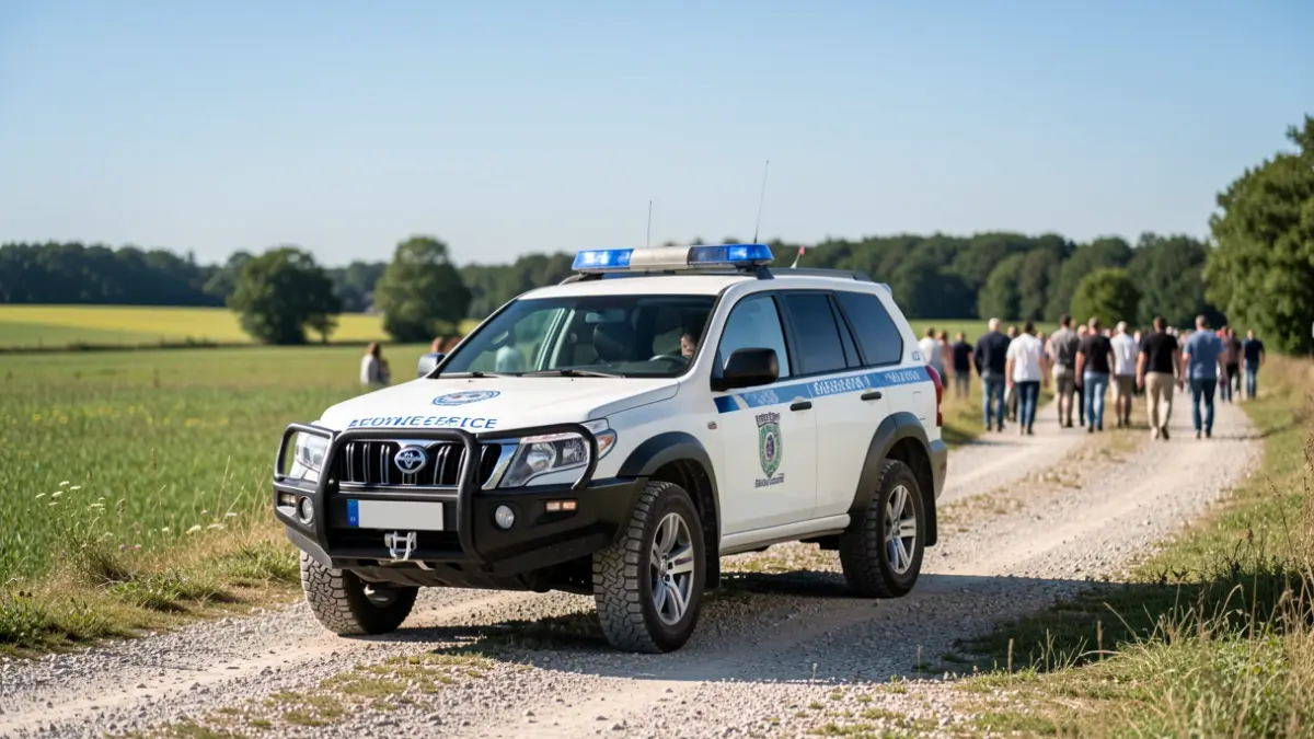 White SUV/all-terrain vehicle for Civil Protection in Aranjuez.