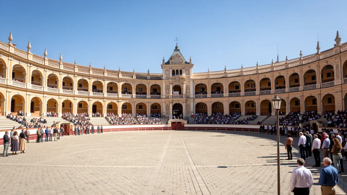 Aranjuez Bullring with traditional architecture.