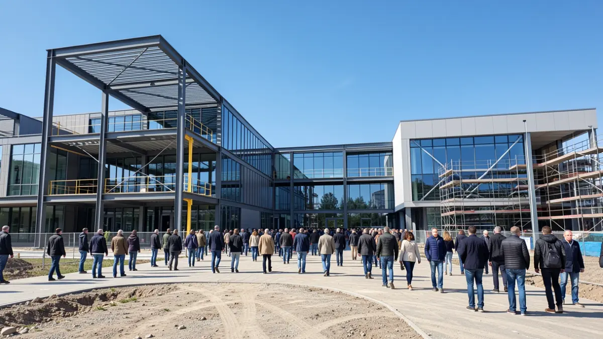 Imagen genérica de un parque comercial en construcción.