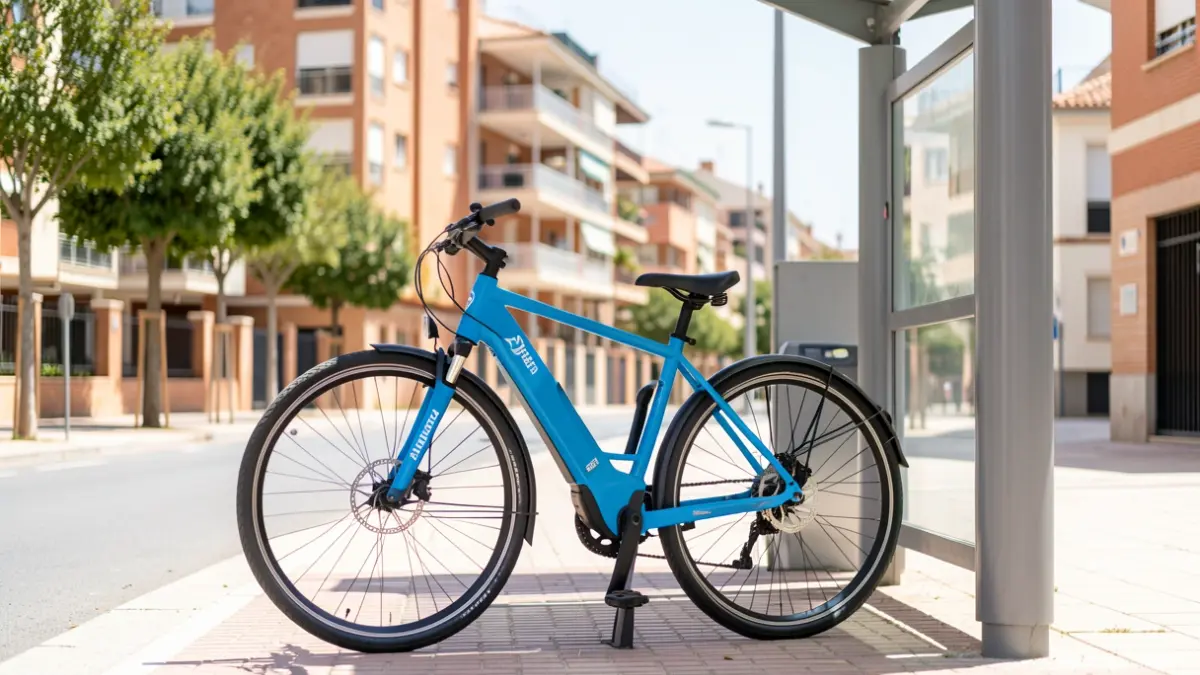 Bicimad bicycle at a station in Pozuelo de Alarcón.