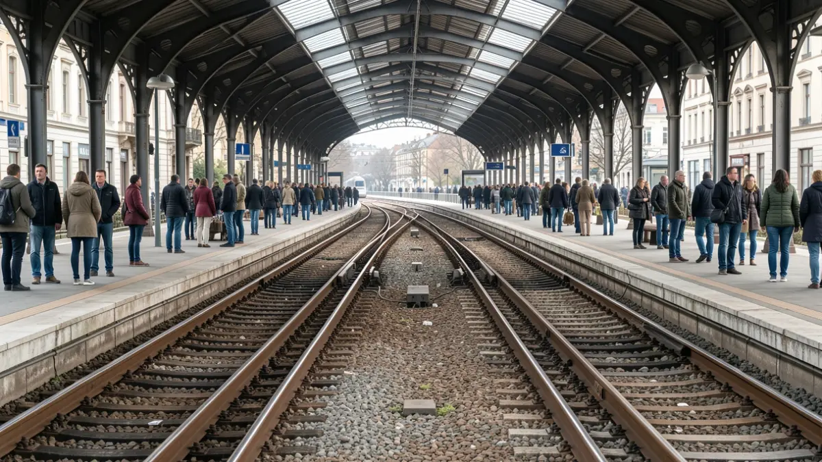 Imagen genérica de una estación de tren con andenes vacíos.