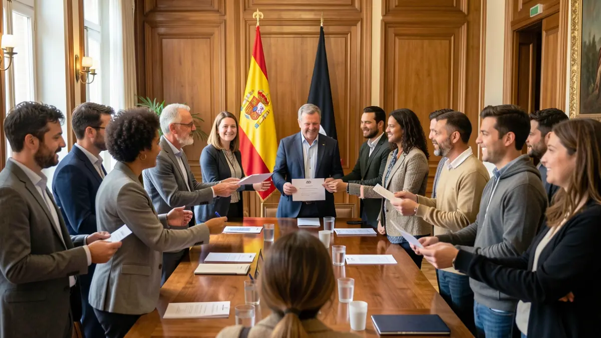 Imagen genérica de un acto de bienvenida a desempleados en un ayuntamiento.