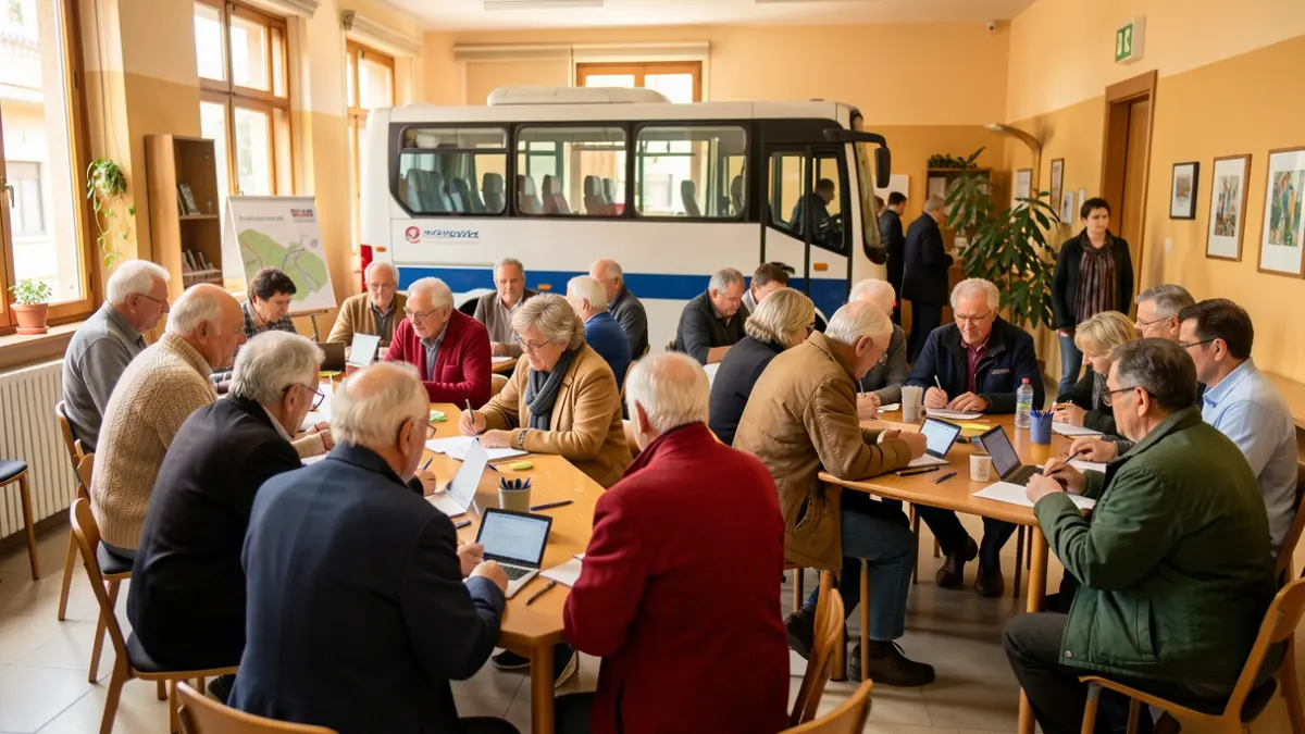 Image of a road safety workshop for seniors in Collado Villalba.