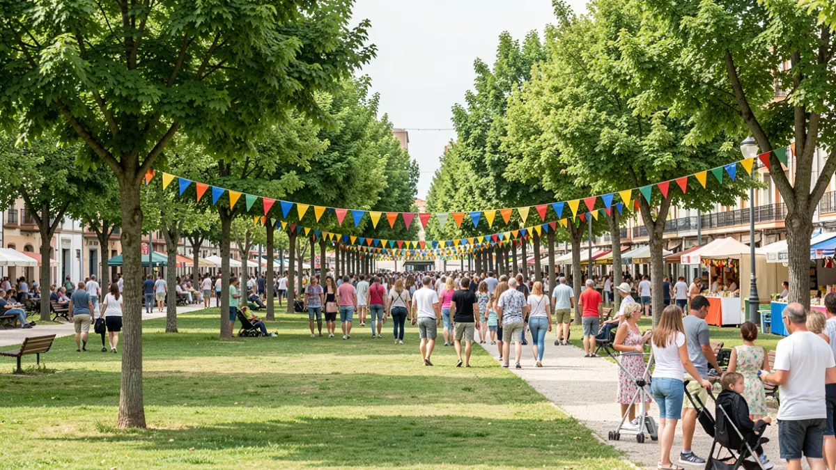 Generic image of a public park in Collado Villalba during summer festivities.