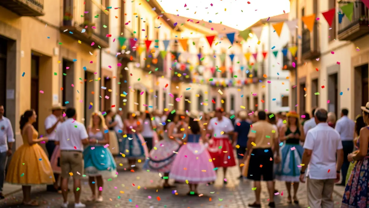 Imagen genérica de un carnaval de verano con confeti y ambiente festivo.