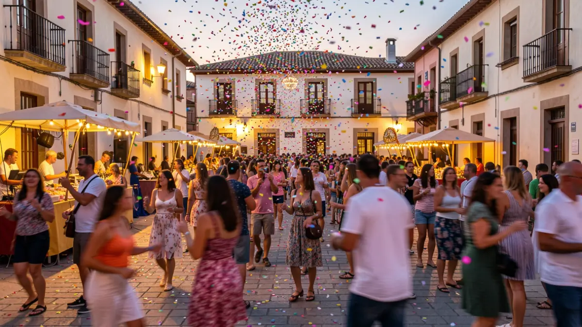 Imagen genérica de un carnaval de verano con confeti y ambiente festivo.