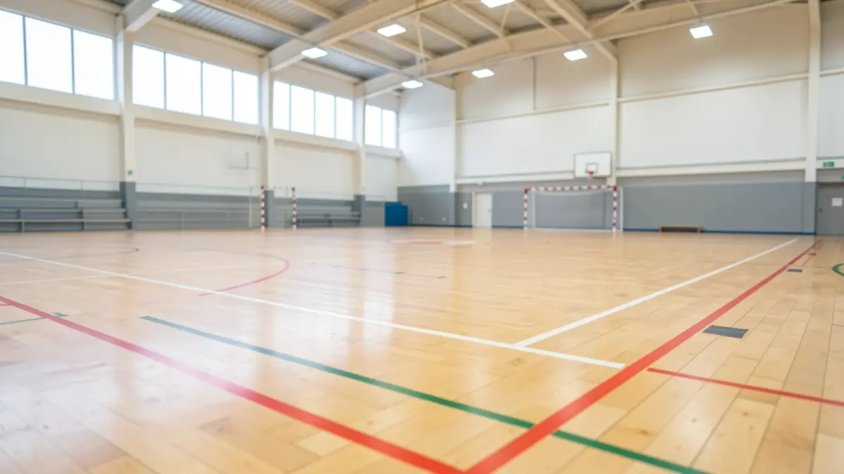 Renovated sports court in pavilion B of the Lorenzo Rico Municipal Sports Complex in Colmenar Viejo.