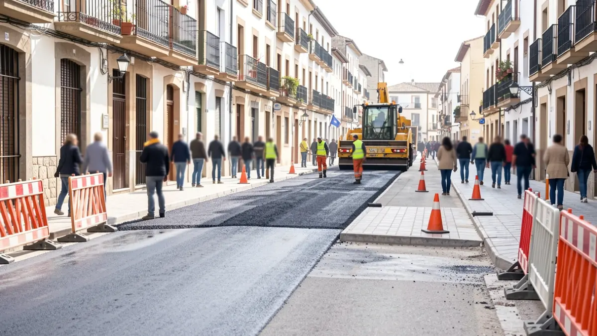Imagen genérica de obras de reparación en una calle de una localidad española.
