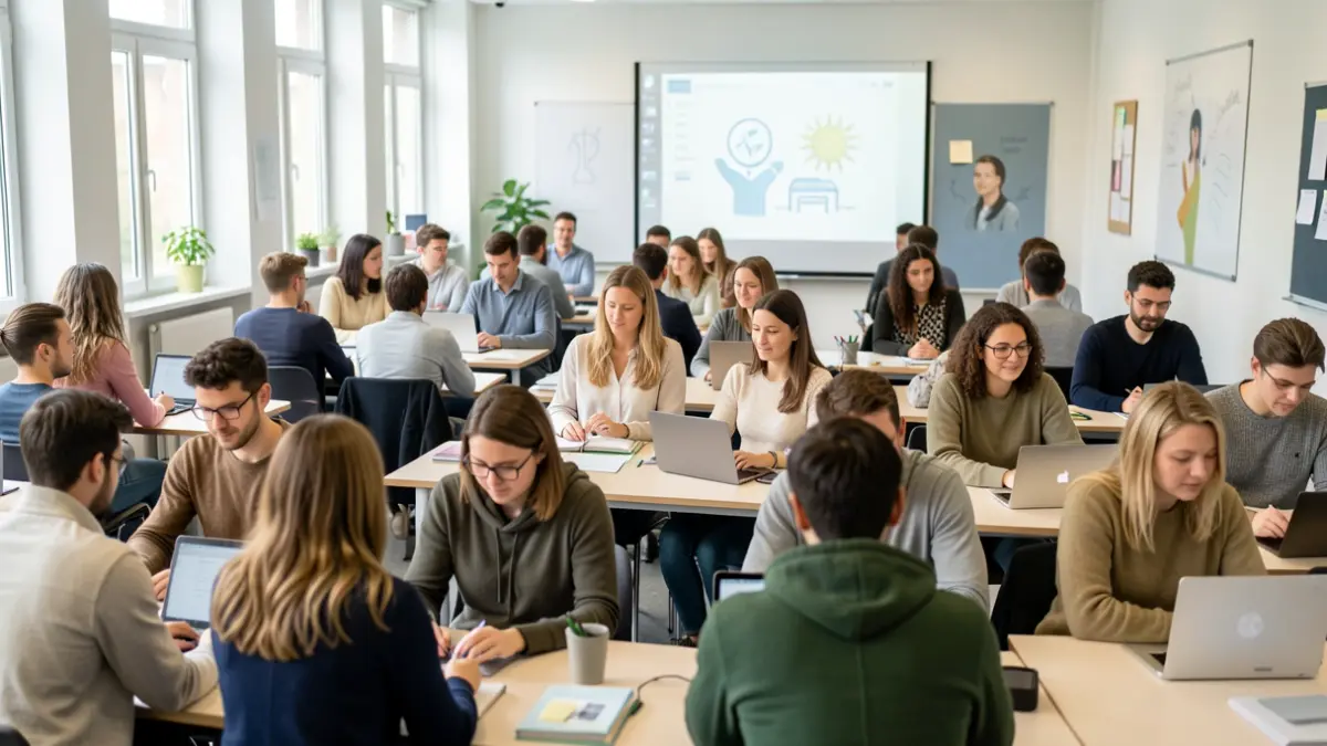 Imagen genérica de un grupo diverso participando en una formación online sobre entornos seguros para la infancia y adolescencia.