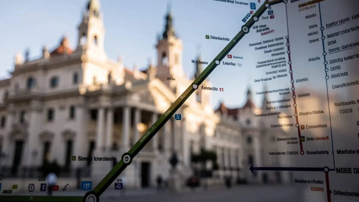 Madrid Metro map showing the extension of Line 11 with Cibeles Palace in the background.