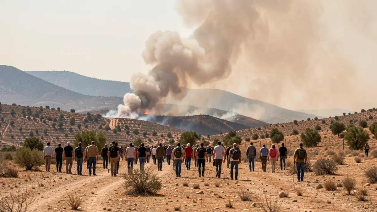 Image of a large wildfire in Madrid's Sierra Oeste, with visible smoke.
