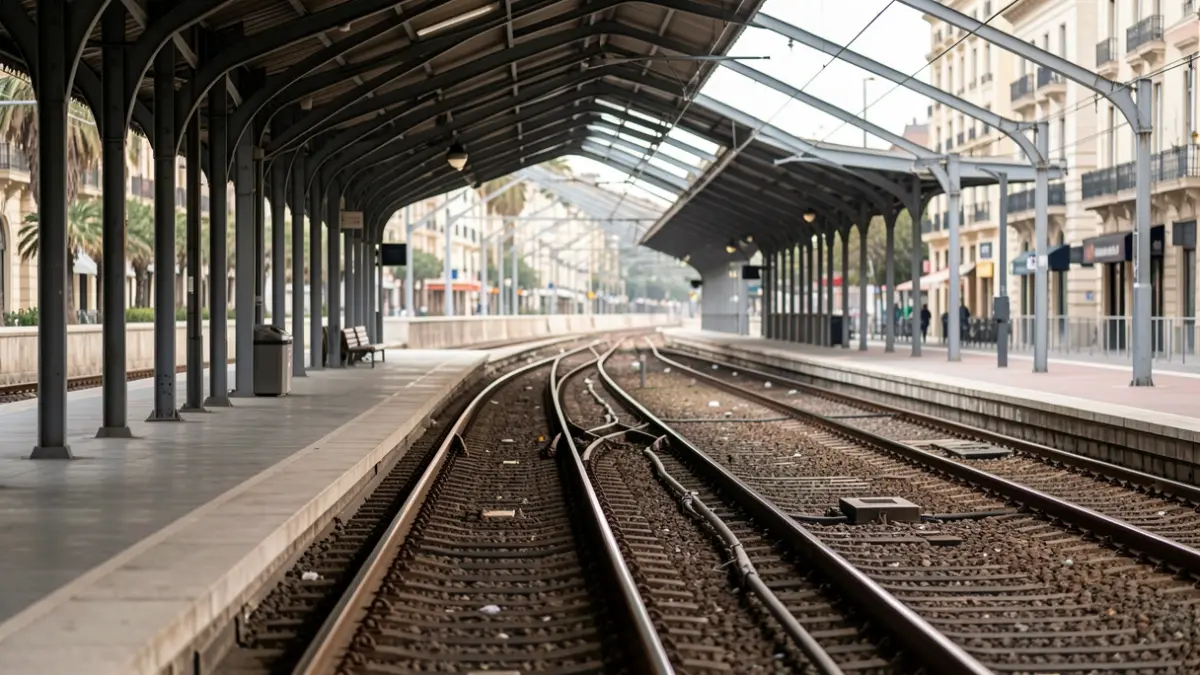 Imagen genérica de una estación de transporte público con andenes vacíos.