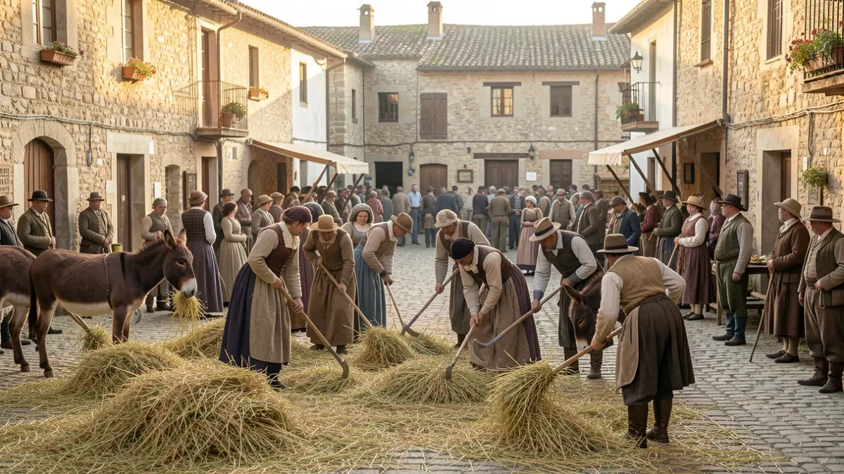 Generic image of a traditional harvest in a town in the Community of Madrid.