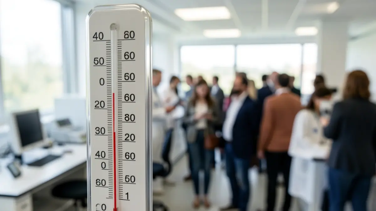 Generic image of a thermometer in a medical research environment.