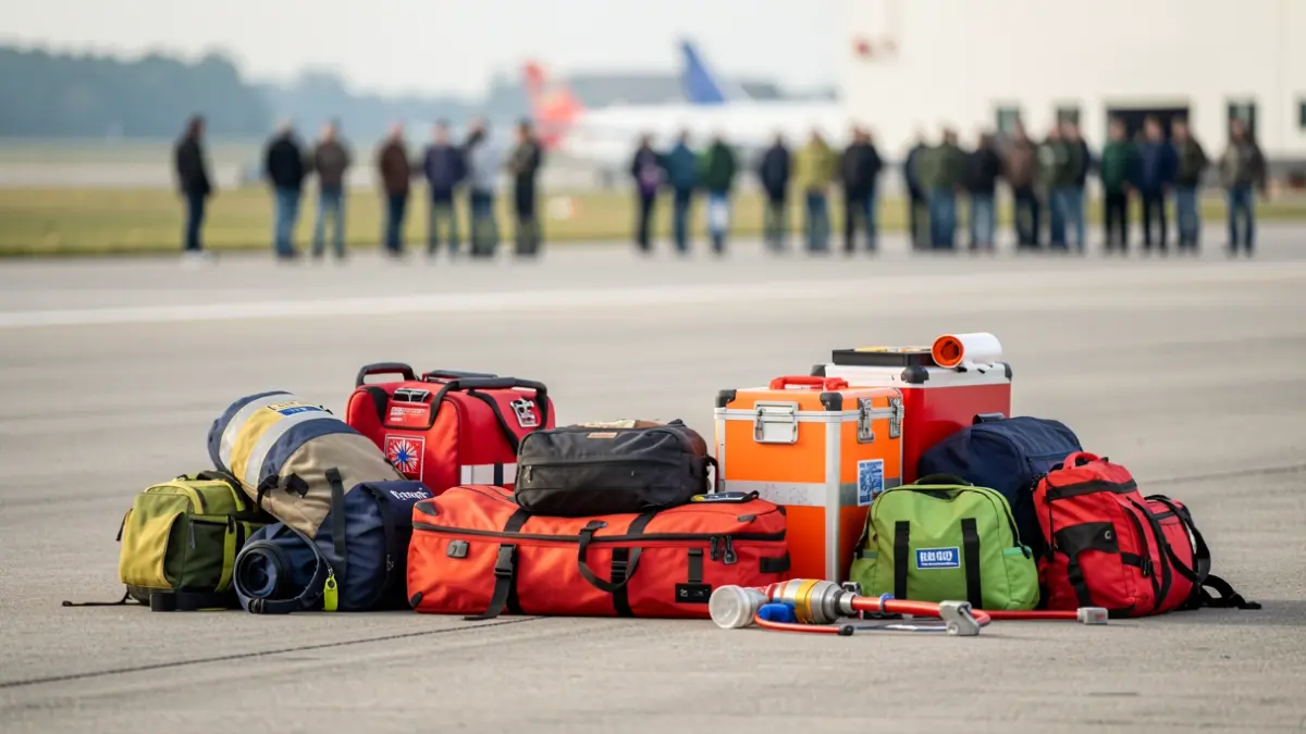 Imagen genérica de equipamiento de emergencias en una pista de aeropuerto.
