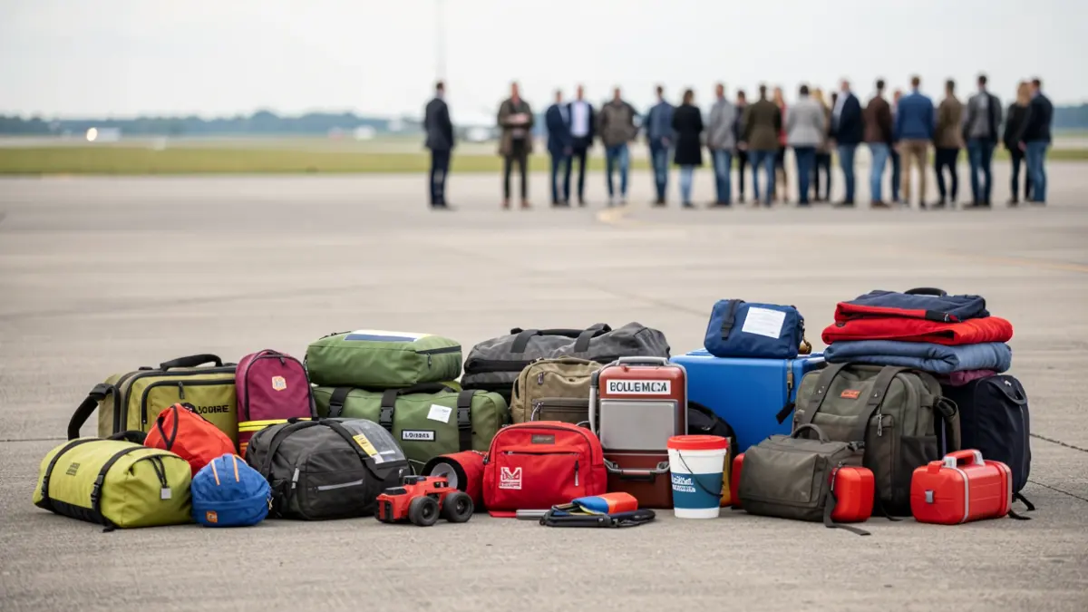 Imagen genérica de equipos de emergencia y rescate en un entorno aeroportuario.