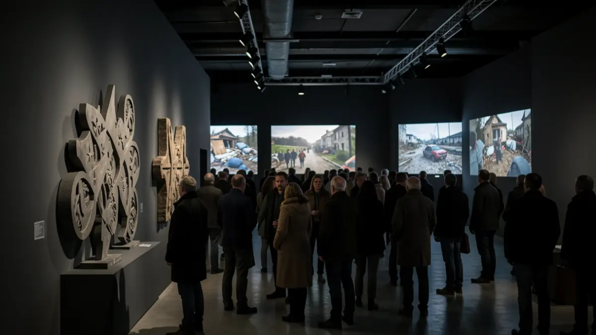 Image of an immersive exhibition about the humanitarian crisis in Sudan.