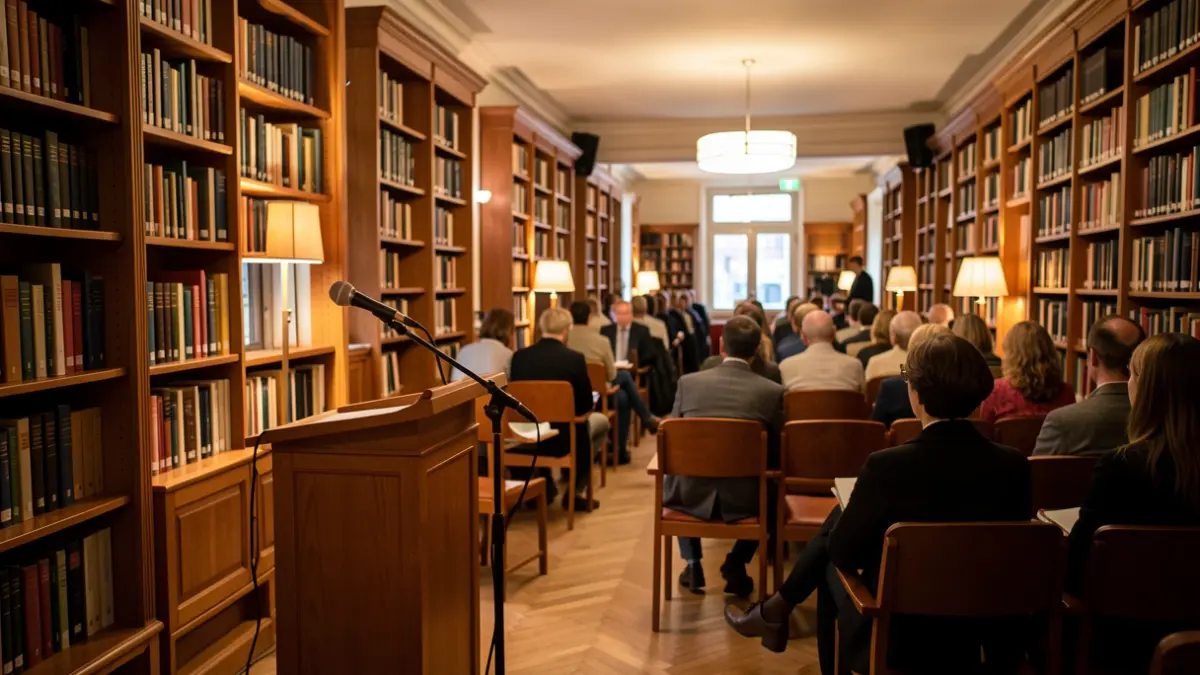 Generic image of a training room or library with chairs and a podium.