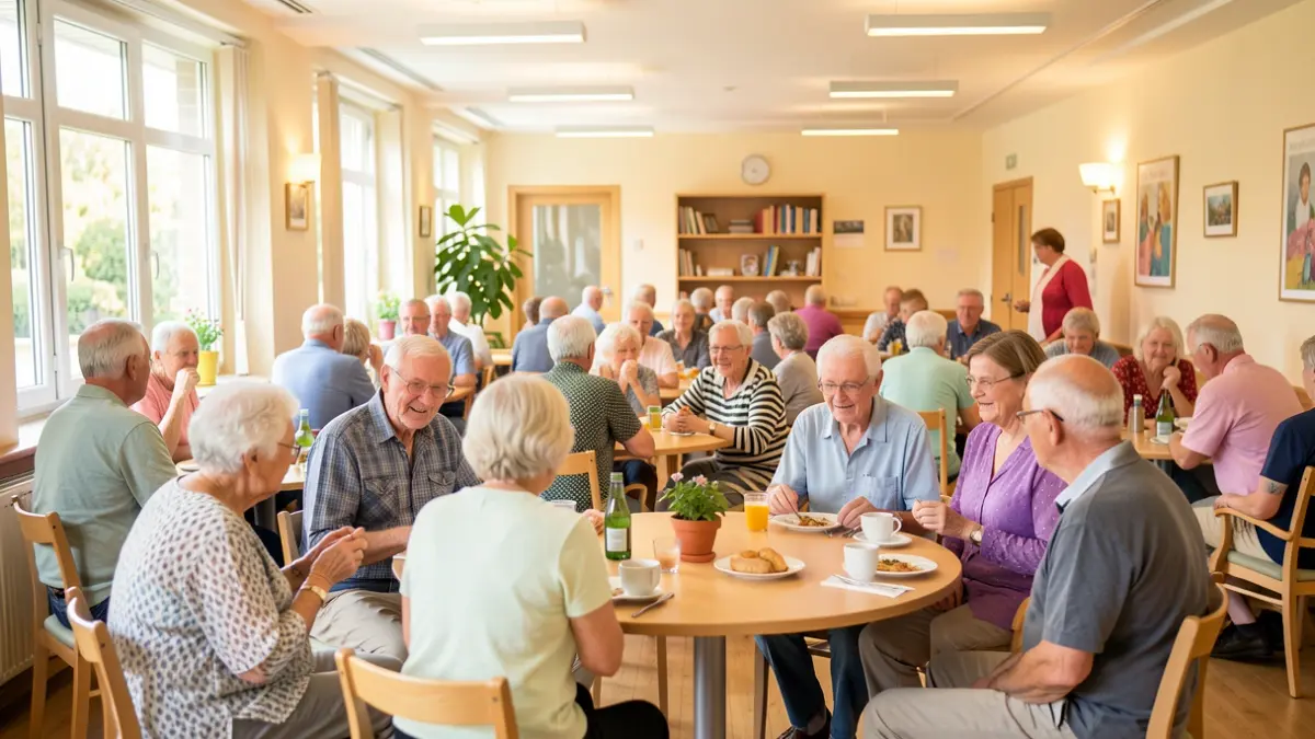 Generic image of elderly people participating in summer activities in a municipal center.