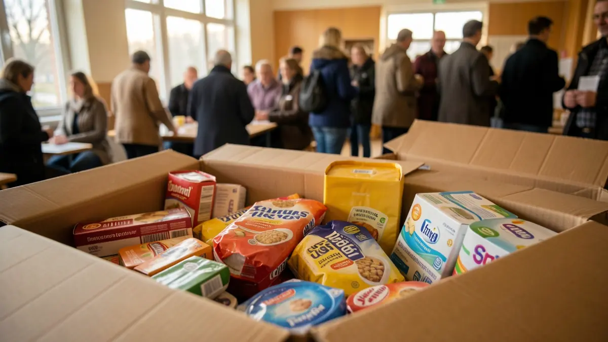 Imagen genérica de suministros de ayuda humanitaria en cajas de cartón.